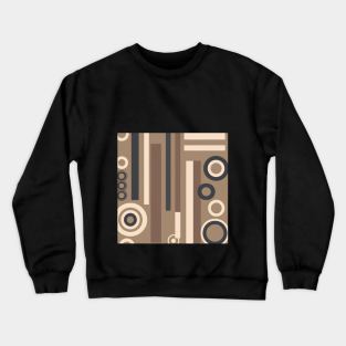 Retro Geometric Wallpaper: Earth-Toned Triangles, Circles, and Rectangles. Crewneck Sweatshirt